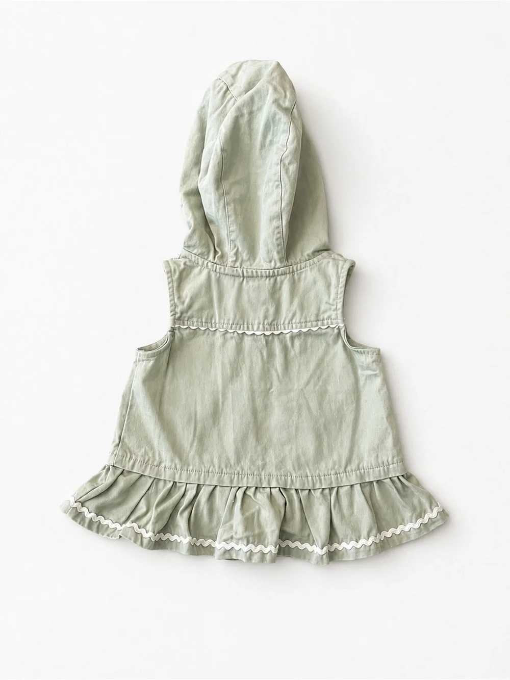 Tahari Baby 24M Hooded Ruffle Vest Mint Green